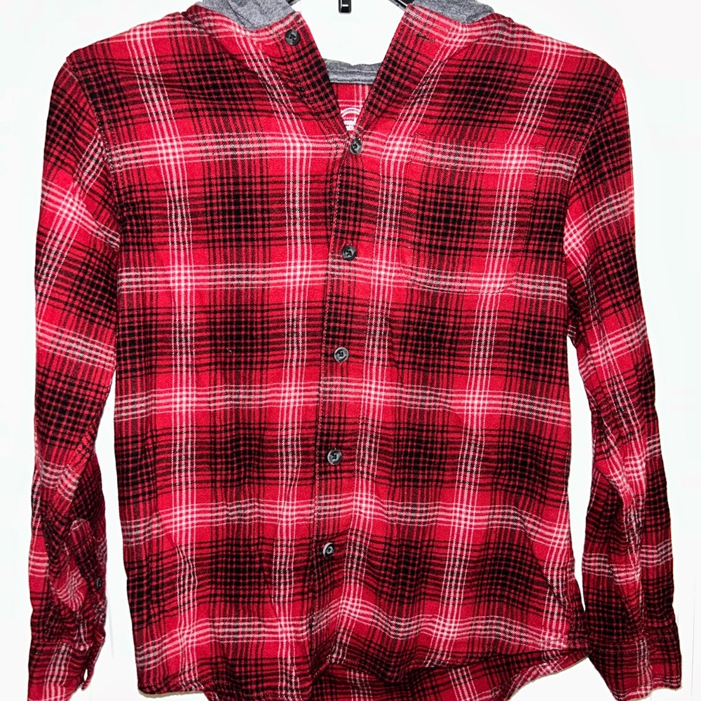 Cozy Red Plaid Kids Hoodie